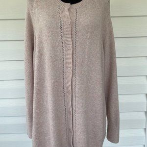 NWT Women's CJ BANKS Pink Button Sweater 2X